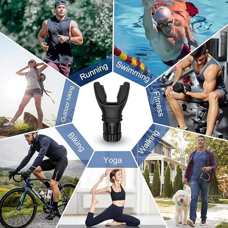 Breathing Exercise Device, Adjustable Respiratory Resistant, Portable Lung Capacity Abdominal Breathing Trainer Sports Accessories, Fitness Equipment